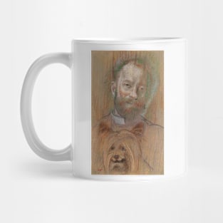 Ludovic Lepic Holding His Dog by Edgar Degas Mug